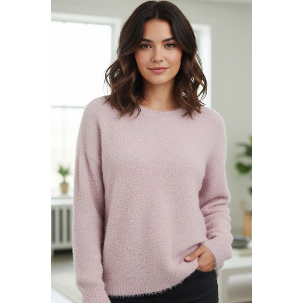 GAIAM Eyelash Sweater Light Pink Size L